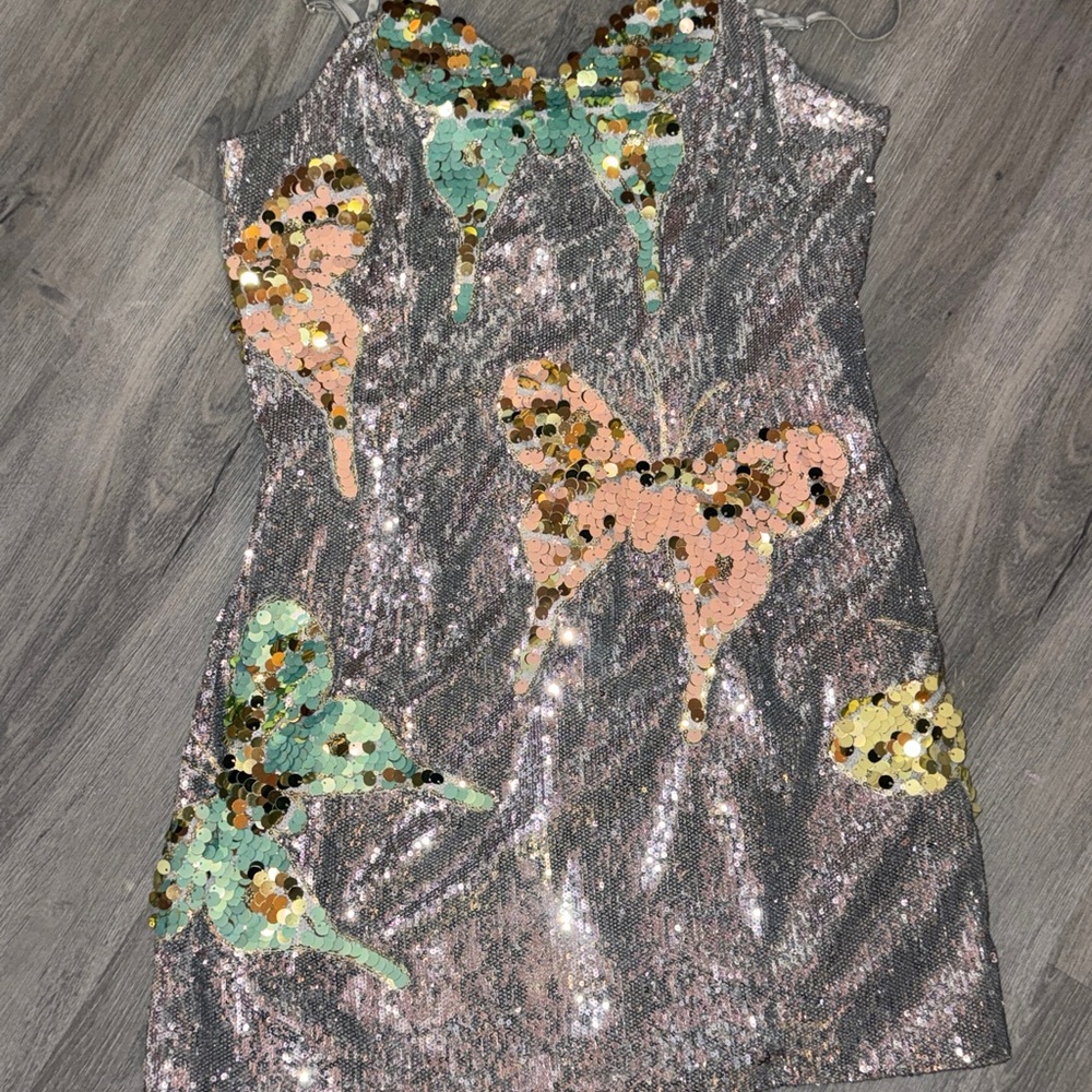 Akira butterfly dress & FN leather dress